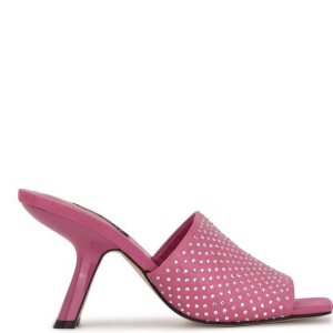 Nine West Partie Tacón Chanclas Sandals Rosas | 094DXMERF