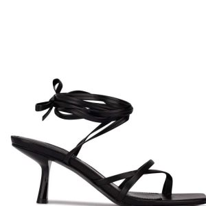Nine West Pina Ankle Wrap Tacón Negros | 549FNTPSH