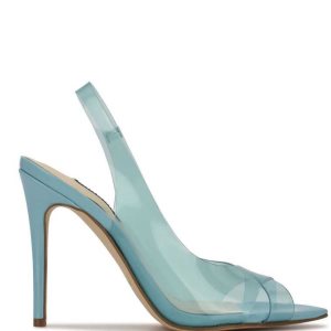 Nine West Polka Destalonadas Tacón Azules | 947ASUZRQ