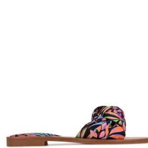 Nine West Rosey Planos Chanclas Sandals Negros Multicolor | 273VKSGBR