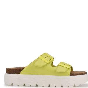 Nine West Simplee Plataforma Chanclas Sandals Amarillos | 198ZEKAVL