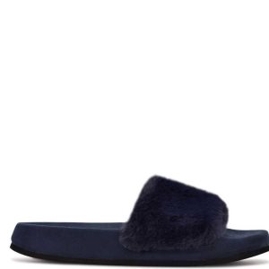 Nine West Staycozy Planos Chanclas Sandals Azul Marino | 879RTBHVQ