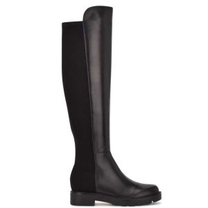 Nine West Tread Over The Knee Lug Sole Negros | 023QFEOPX