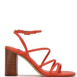 Nine West Yeap Tacón Chanclas Sandals Naranjas | 293MIOUDZ
