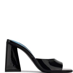 Nine West Yougo Tacón Chanclas Sandals Negros | 489GDPNWX