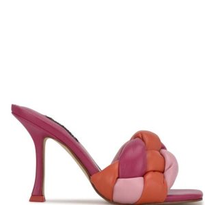 Nine West Yoyo Tacón Chanclas Sandals Rosas Multicolor | 896VNZOBG